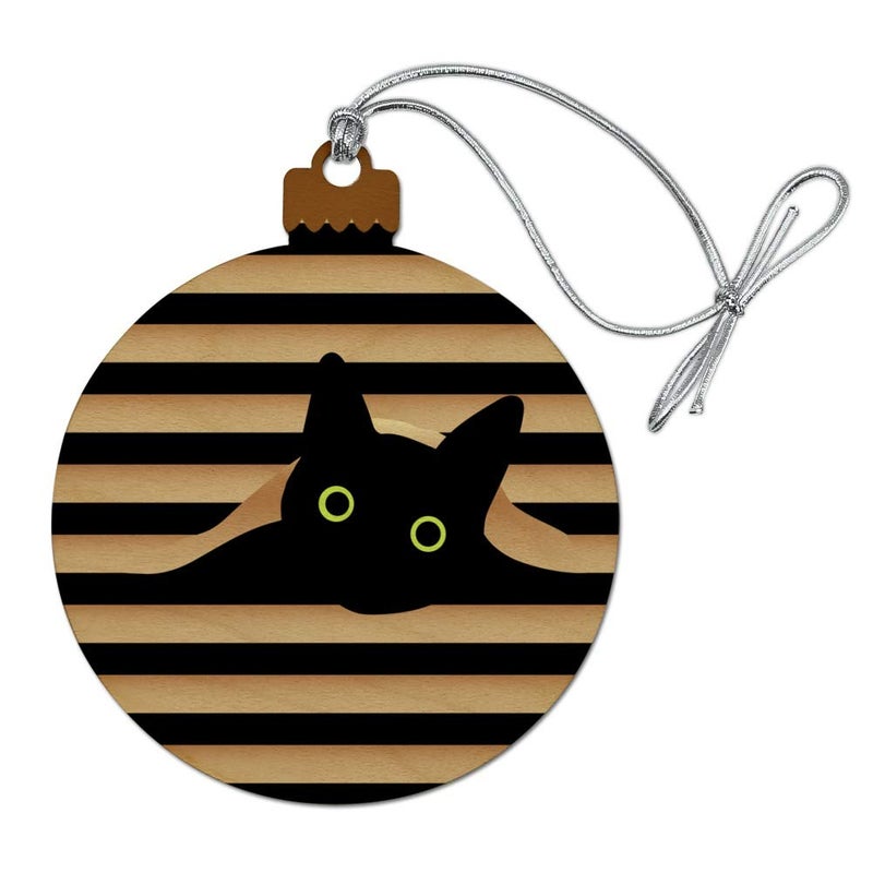 GRAPHICS & MORE GRAPHICS  MORE Black Cat in Window Wood Christmas Tree Holiday Ornament