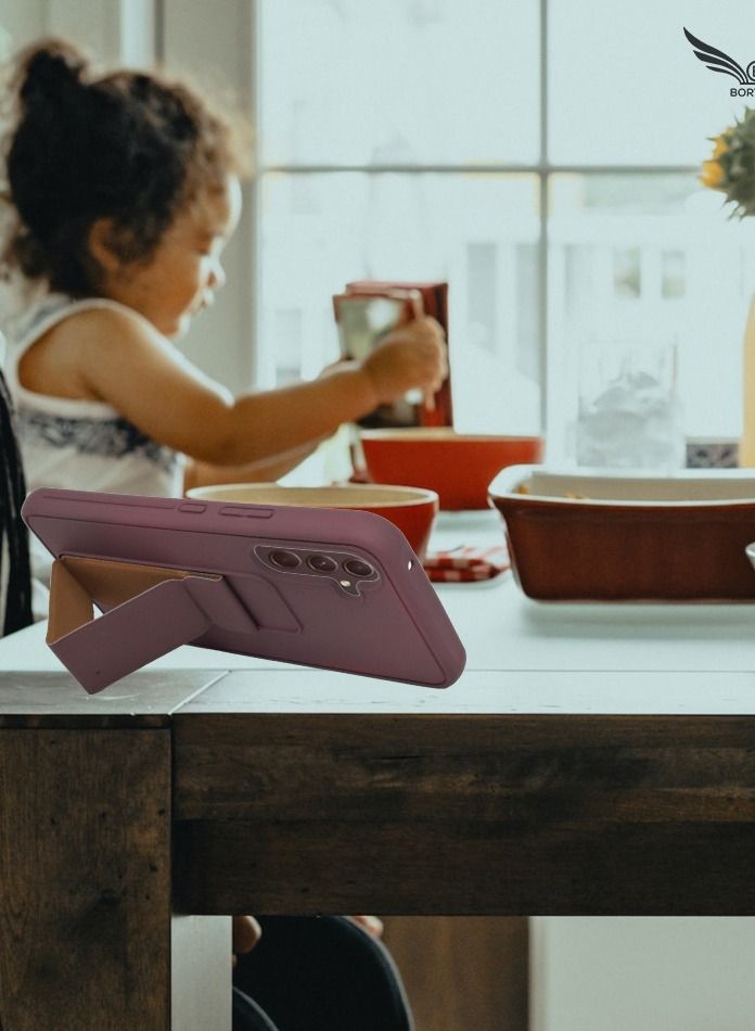 BORTONY Samsung A54 5G Case with Magnetic Car Mount Kickstand Holder Premium Silicone Vertical and Horizontal Hand Strap Grip Cover for Samsung Galaxy A54 5G - Image 3