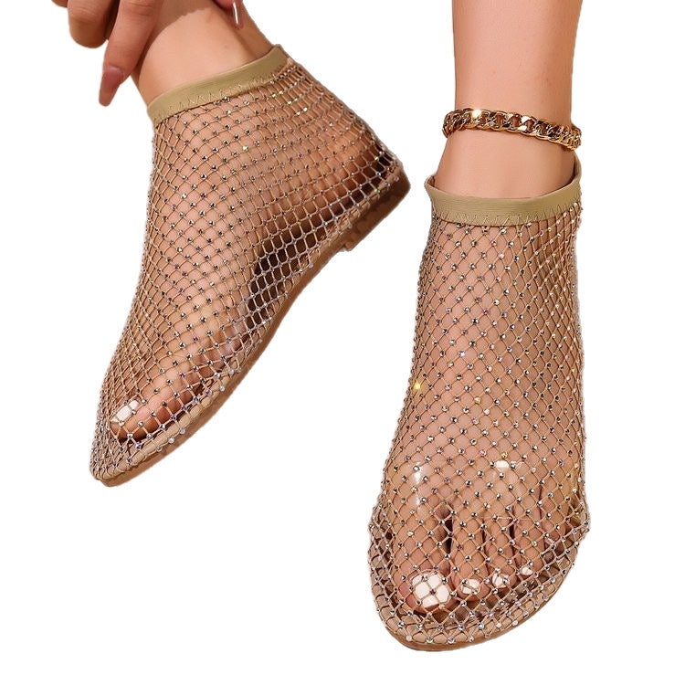 2025 Round Toe Sandals Hollow Internet Celebrous Stud Boots Summer Plus Size Flats - Image 5