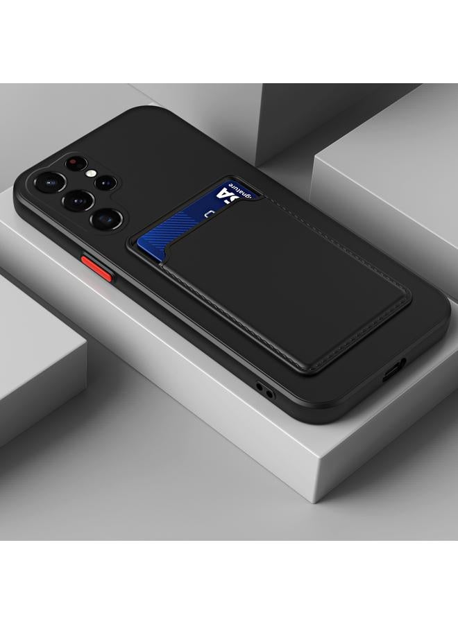 اس-توب جراب لهاتف Samsung Galaxy S23 Ultra 5G، جراب هاتف من مادة TPU بلون متباين وأزرار، ملمس جلدي، بطاقة - Image 1