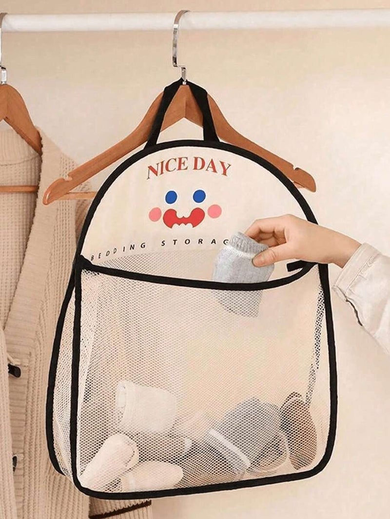 Shein 4 Hanging Mesh Storage Bags, Polyester Organizer Bags - Washable & Breathable, Wall-Mounted Underwear & Socks Sorter, Laundry Bags, Bathroom Storage Bags, Home/Kitchen/Room Organizer Bags, Closet Storage Bags - Essential for Dorm Life - Black (2  Pieces) - Image 4