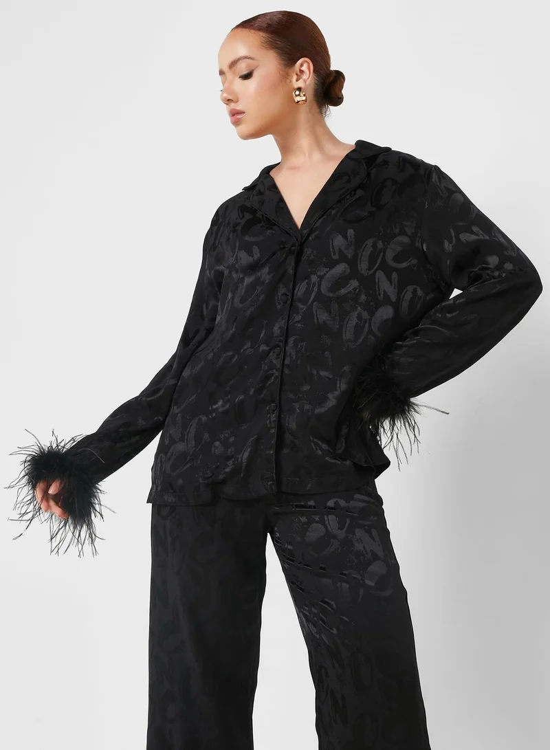 نوكتورن Feather Detail Button Down Shirt