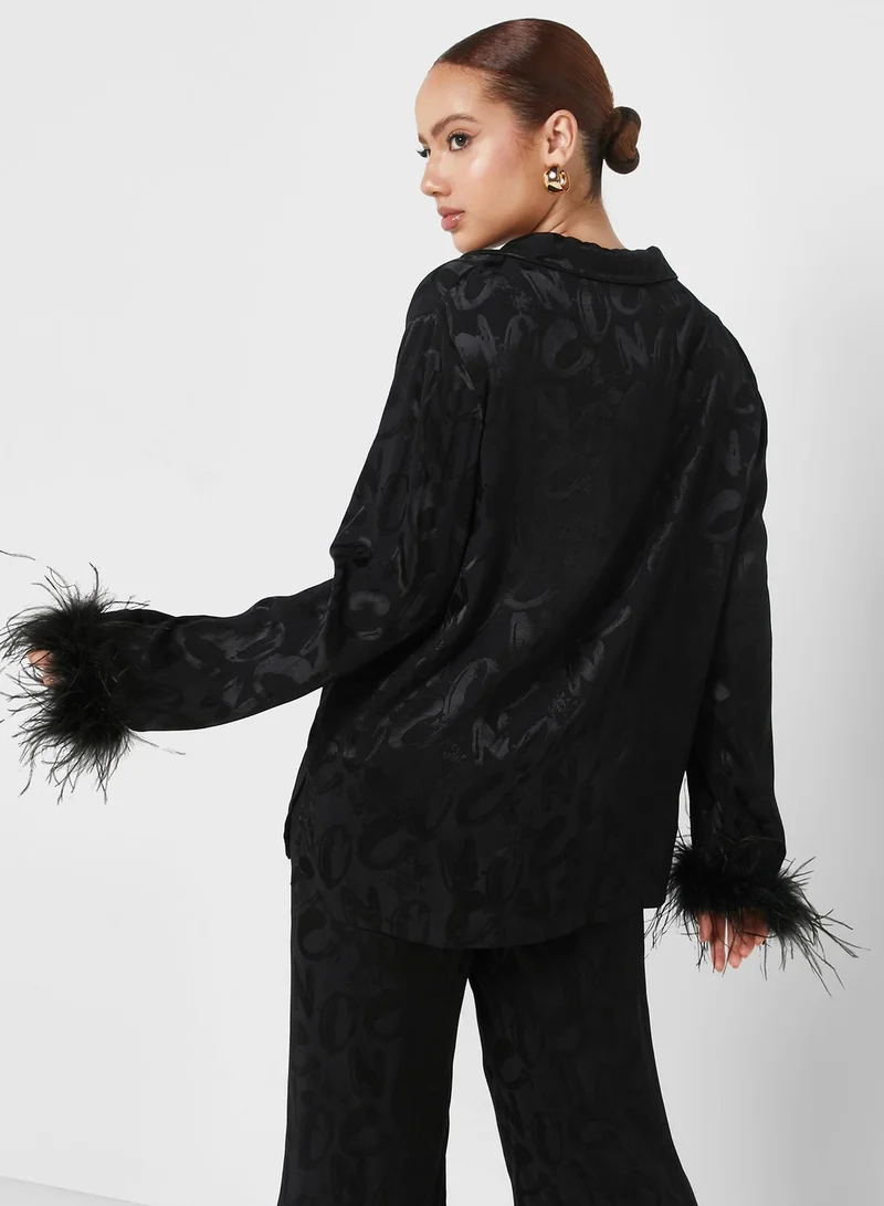 نوكتورن Feather Detail Button Down Shirt