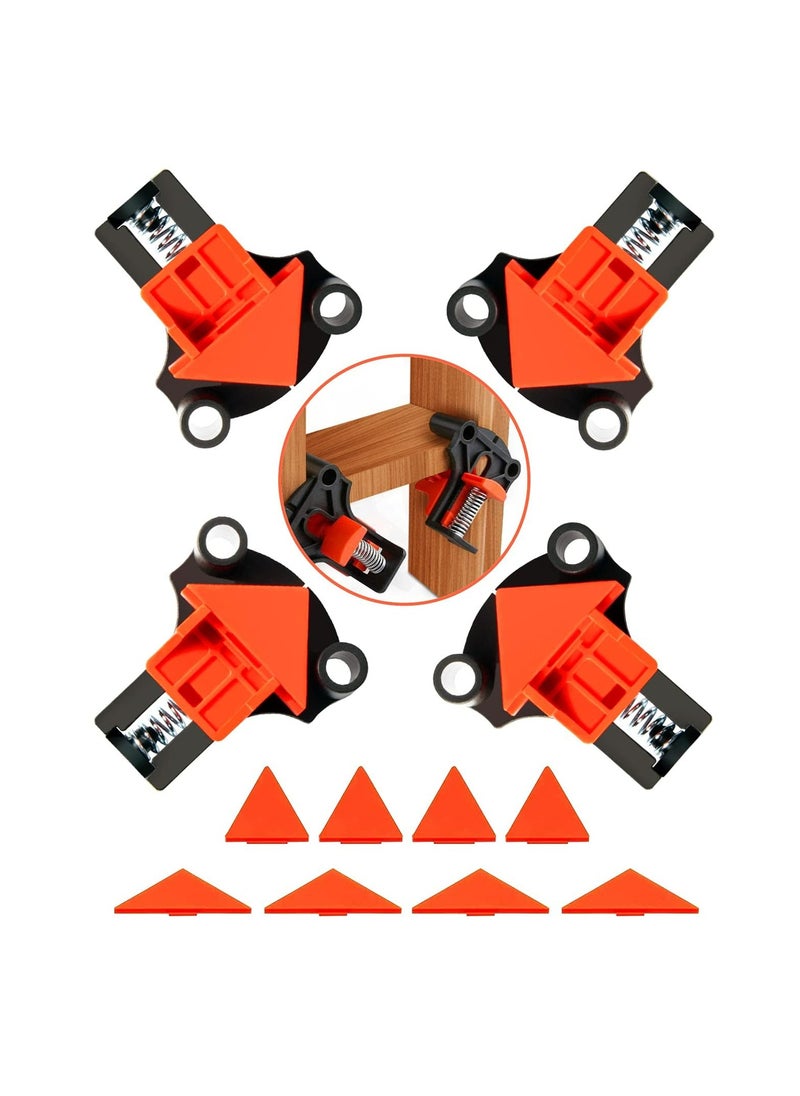 CMGTYYD - Corner Clamps Set for Woodworking, 60/90/120 Degree Non Slip Fixed, 4PCS Adjustable Single Handle Spring Loaded Right Angle Clip for Frame Welding/Wood Working/Making Cabinet or Punch DIY - Image 1