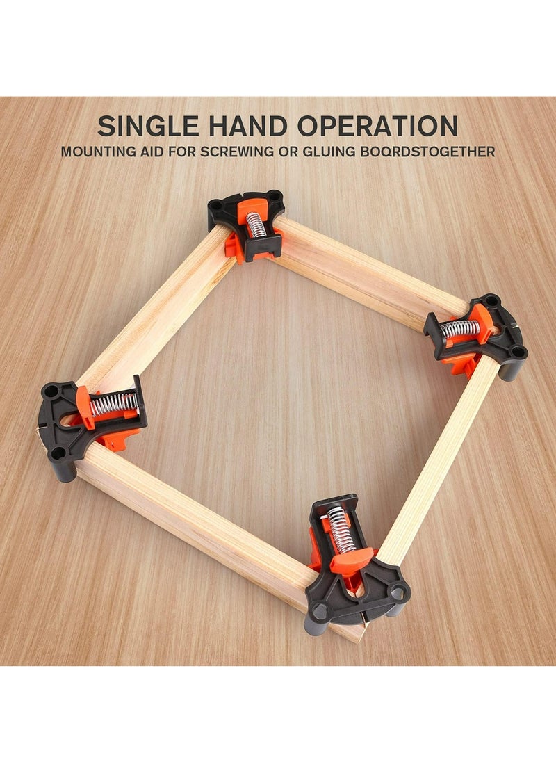 CMGTYYD - Corner Clamps Set for Woodworking, 60/90/120 Degree Non Slip Fixed, 4PCS Adjustable Single Handle Spring Loaded Right Angle Clip for Frame Welding/Wood Working/Making Cabinet or Punch DIY - Image 1