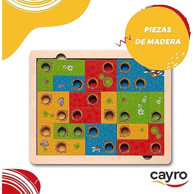 cayro One Size Wooden Labyrinth Game  Educational Game  Board Game 7073  Kid  Purple Cranberry  1 Player  Manual Operation - Image 4