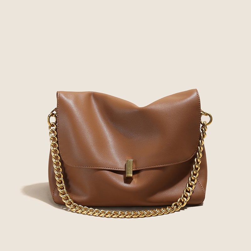 Genuine Leather Women'S Bag Large Capacity Tote Bag Niche Design Chain Bag All-Match Commuter Shoulder Crossbody Bag - Image 1