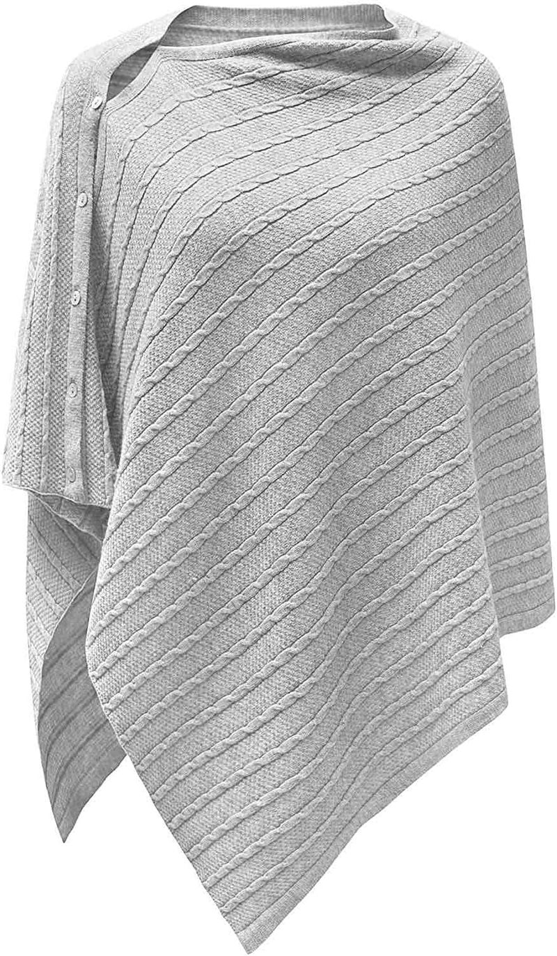 Puli Women's Versatile Knitted Shawls Scarf Poncho Sweater with Buttons Lightweight Spring Summer Fall Wraps - Image 3