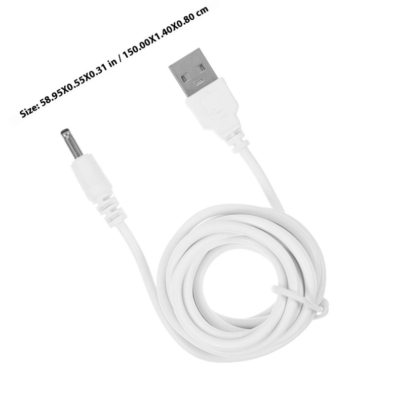 USB To DC Charger Cable 1.5 Meter 3.5x1.35mm Tip 2 Pack Black For Home Office - Image 3