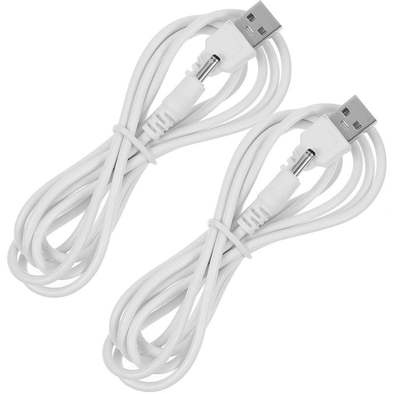 USB To DC Charger Cable 1.5 Meter 3.5x1.35mm Tip 2 Pack Black For Home Office - Image 1