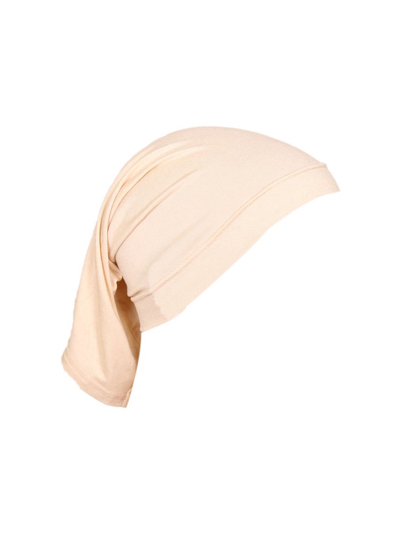 Generic Silky Cotton Beanie MSL09 Elastic Breathable Turban Cap 10# beige 