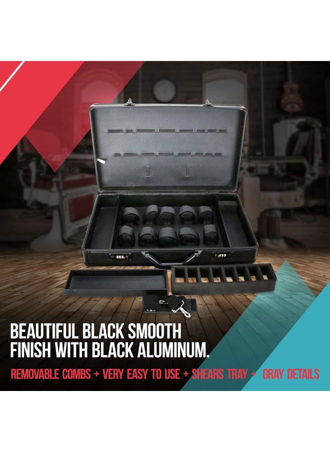 Ver Beauty Professional Barber Case, Stylist Tool Box Organizer & Traveling Case, Black Matte, Large  - Image 2