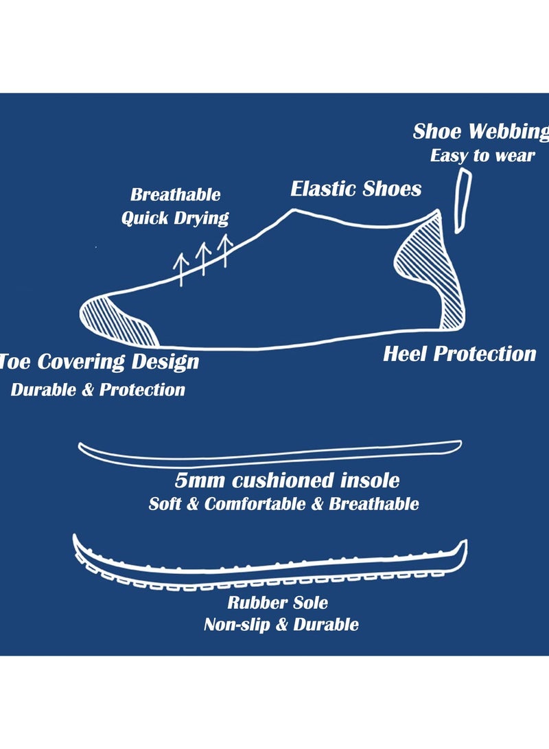 Water Shoes for Men Women Quick-Dry Aqua Socks Slip-on Beach Shoes Swimming Shoes Barefoot Yoga Socks for Sport Beach Swim Surf Yoga Exercise (E)