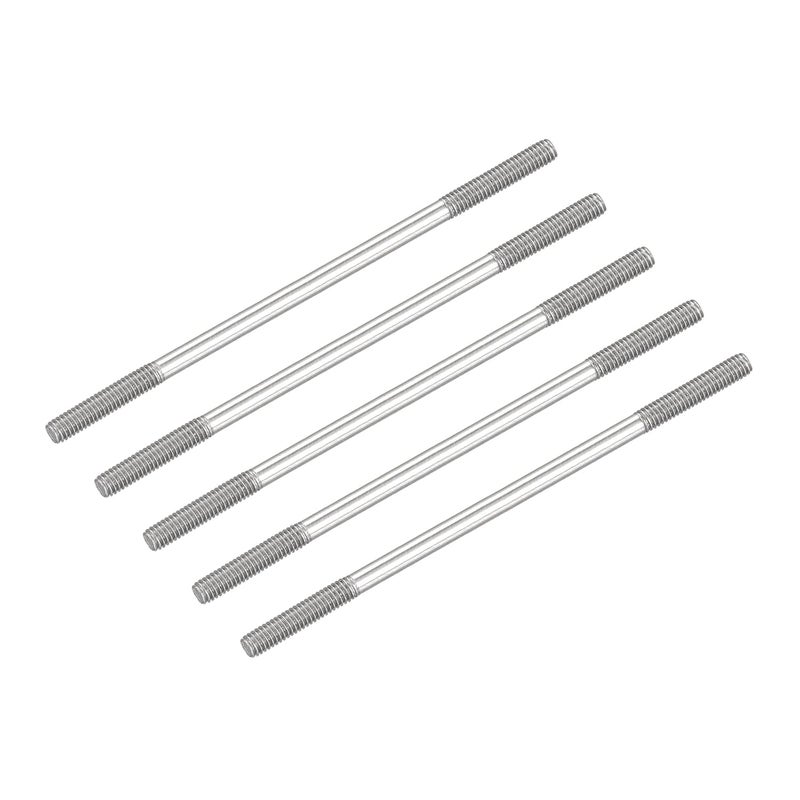 METALLIXITY براغي مزدوجة الطرف (خيط M4 بطول 80 مم) 5 قطع، قضبان ملولبة مزدوجة من الفولاذ المقاوم للصدأ 304 - لصيانة المنزل - Image 1