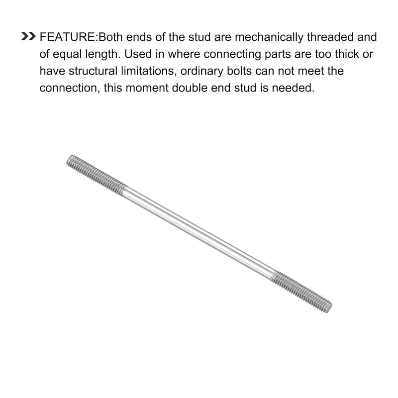 METALLIXITY براغي مزدوجة الطرف (خيط M4 بطول 80 مم) 5 قطع، قضبان ملولبة مزدوجة من الفولاذ المقاوم للصدأ 304 - لصيانة المنزل - Image 4