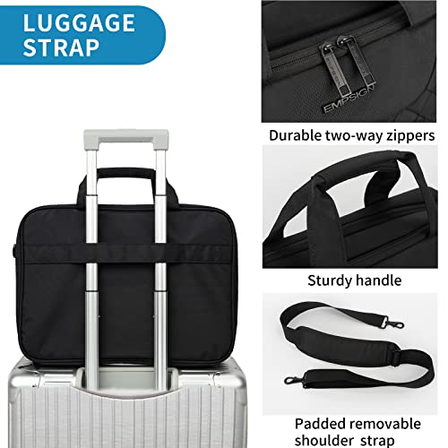 EMPSIGN 17.3 Inch Laptop Bag, Large Capacity Expandable Travel Briefcase for Women & Men Business Office, Water-Repellent Laptop Case Computer Bag with RFID Pockets, Black - Image 5