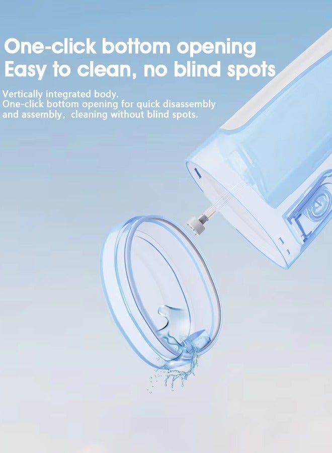 كيلو كيلو فولت جهاز تنظيف الأسنان بالماء اللاسلكي سعة 320 مل، جهاز تنظيف الأسنان المحمول، 4 أوضاع تنظيف و4 رؤوس نفث، مقاوم للماء بدرجة IPX8 - أسود - Image 3