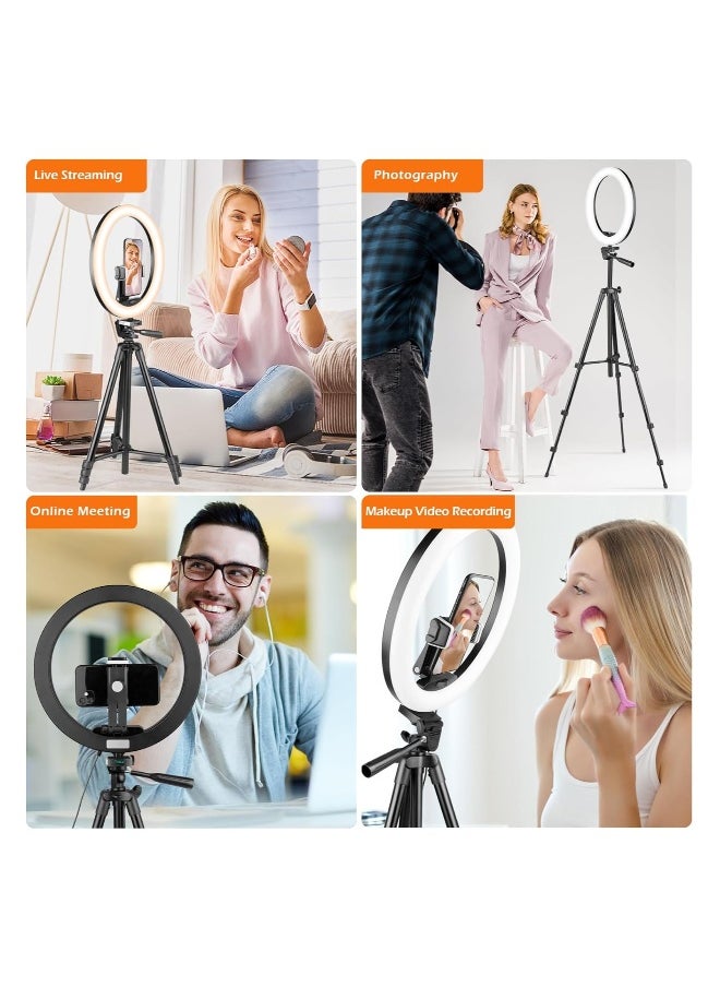 Generic 12'' Dimmable LED Ring Light with Tripod Stand & Phone Holder for Photography, YouTube, TikTok - Compatible with All Cell Phones & Cameras, Perfect for Selfies and Recording.  - Image 4