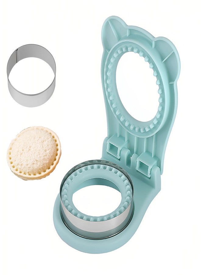 RHVQ Sandwich Cutter and Sealer, Crustless Round Shaped Cutters for Kids Lunch, Sandwich Maker Peanut Butter and Jelly Crustless Bread for Kids Children Boys Girls (Blue) - Image 1