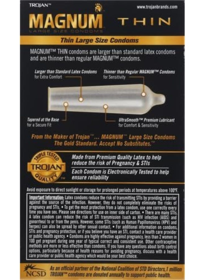 Trojan Condom Magnum Thin Lubricated, 12 Count - Image 3