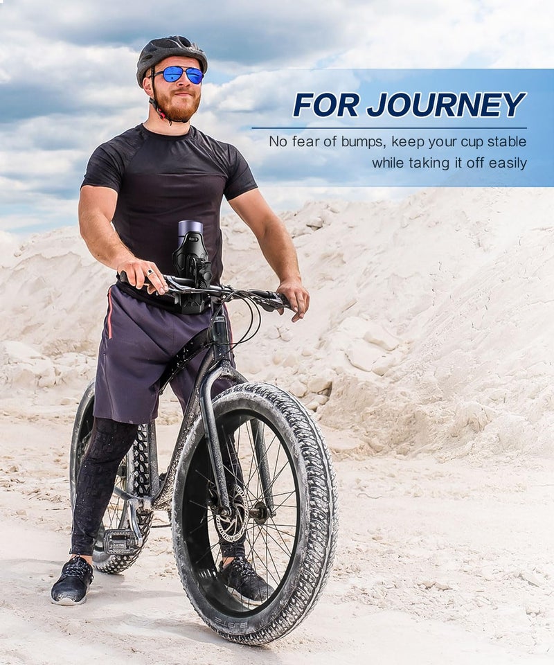 FODSPORTS Motorcycle ATV Cup Holder, Upgraded Motorcycle Drink Holder with 0.5-1.57" Metal Clamp, Universal Water Bottle Holder for Bike Scooter Boat Stroller Golf Push Cart Wheelchair Tractor - Image 2