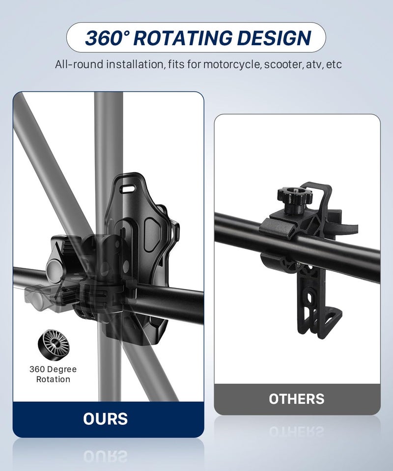 FODSPORTS Motorcycle ATV Cup Holder, Upgraded Motorcycle Drink Holder with 0.5-1.57" Metal Clamp, Universal Water Bottle Holder for Bike Scooter Boat Stroller Golf Push Cart Wheelchair Tractor - Image 5