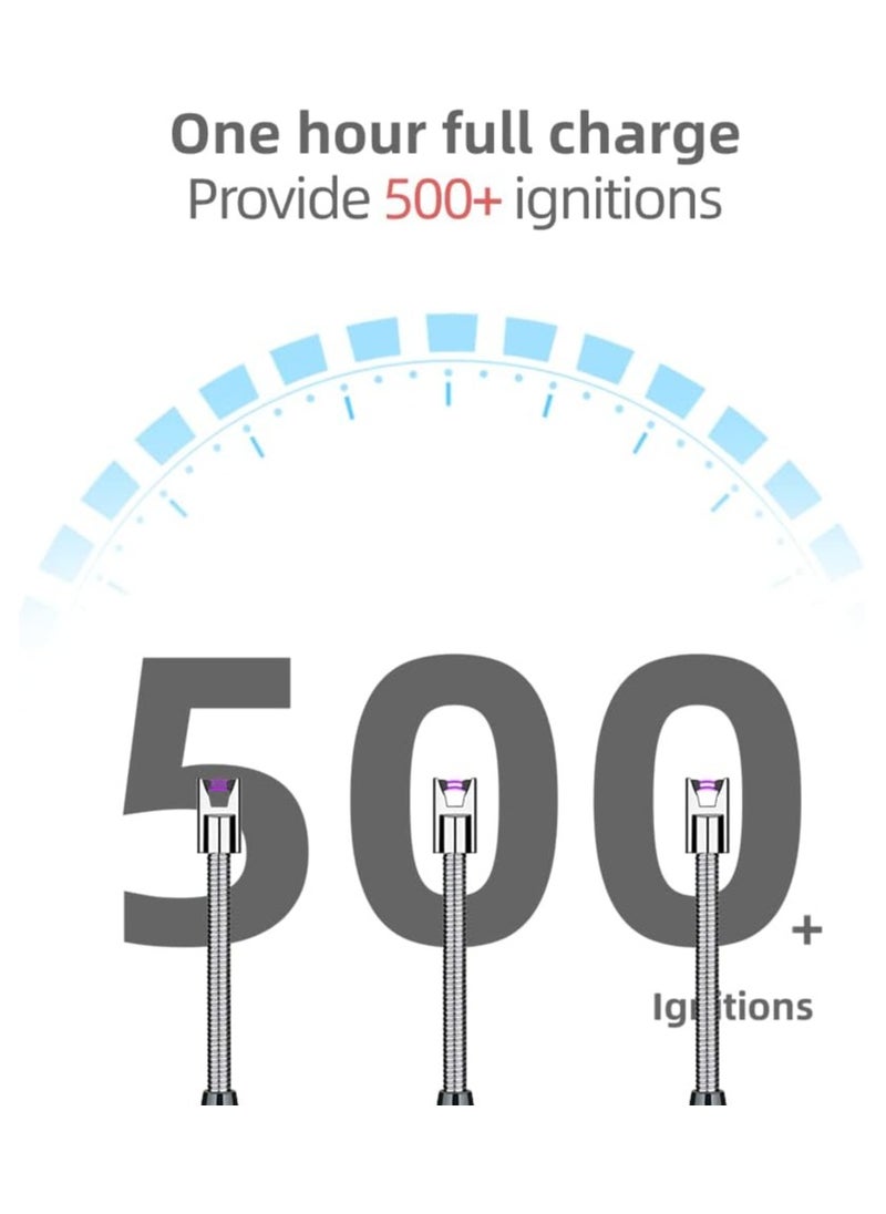 Generic ولاعة شمعة كهربائية مع منفذ شحن USB عديمة اللهب مقاومة للرياح وشاشة LED ومفتاح أمان يدور 360 درجة للشموع والشواء والتخييم وموقد الغاز (ألوان متنوعة)  - Image 5