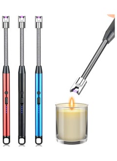 Generic Candle Electric Arc Lighter with USB Charging Port Flameless Windproof LED Battery Display Safety Switch Rotate 360 Degrees For Candles BBQ Camping Gas Stove (Assorted Color)  - Image 3