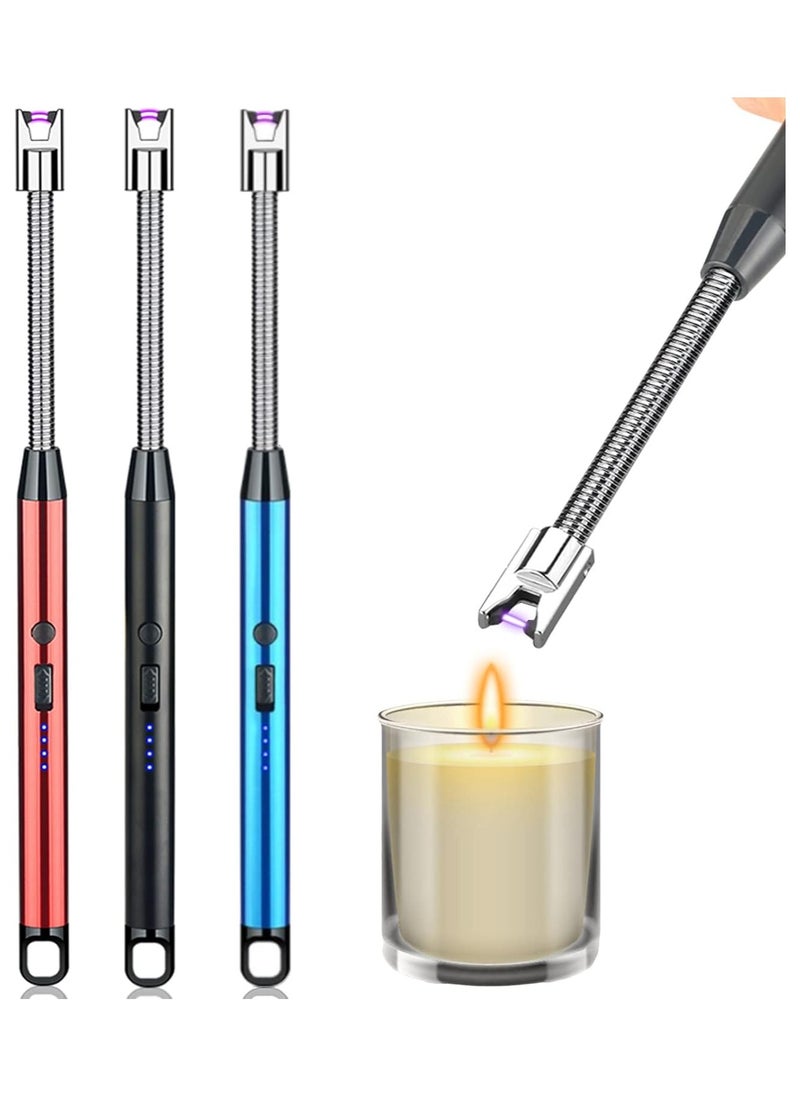 Generic ولاعة شمعة كهربائية مع منفذ شحن USB عديمة اللهب مقاومة للرياح وشاشة LED ومفتاح أمان يدور 360 درجة للشموع والشواء والتخييم وموقد الغاز (ألوان متنوعة)  - Image 3