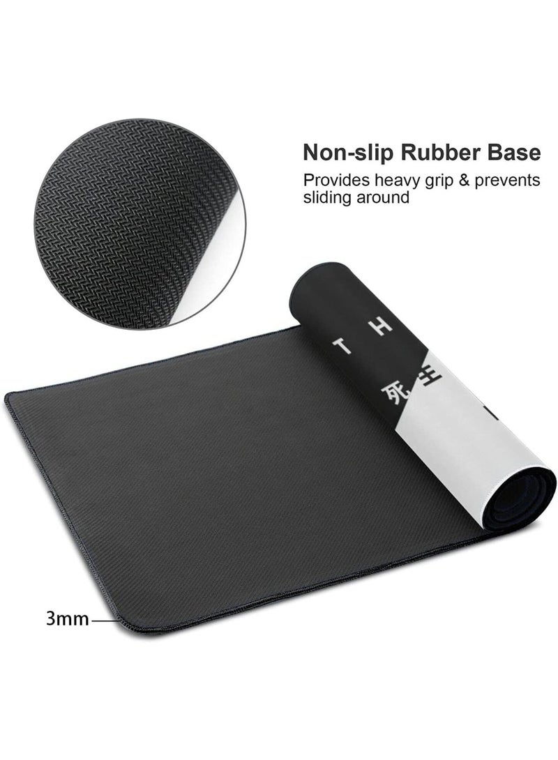 Gaming Mouse Pad Black and White Cherry Blossom, Extended Large Mouse Mat Desk Pad, Stitched Edges Mousepad, Long Non-Slip Rubber Base Mice Pad - Image 5