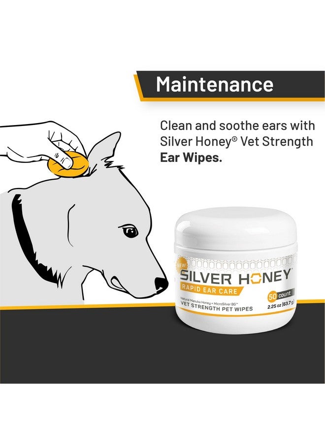 Absorbine Silver Honey Rapid Ear Care Vet Strength Pet Wipes, 50Ct, Manuka Honey & Microsilver Bg - Image 3