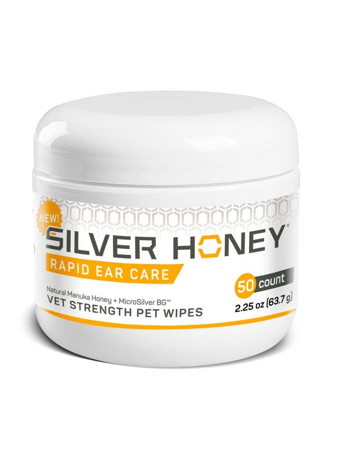 Absorbine Silver Honey Rapid Ear Care Vet Strength Pet Wipes, 50Ct, Manuka Honey & Microsilver Bg - Image 1