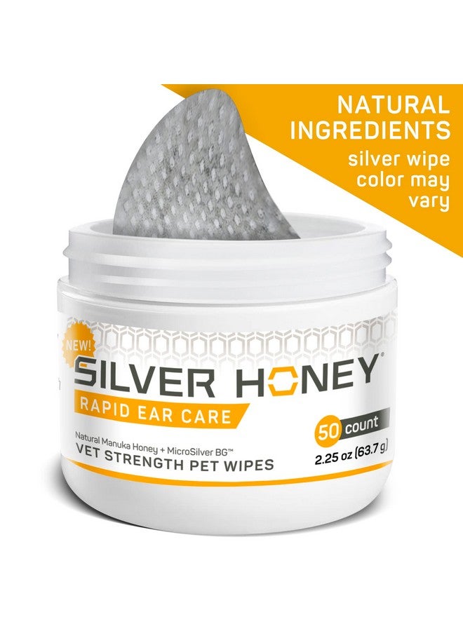 Absorbine Silver Honey Rapid Ear Care Vet Strength Pet Wipes, 50Ct, Manuka Honey & Microsilver Bg - Image 2