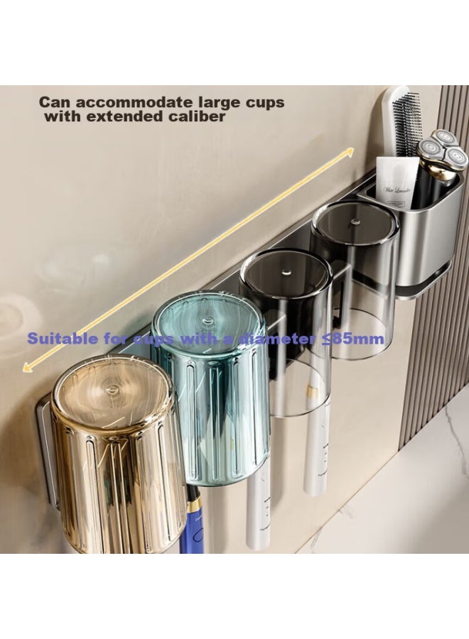 Baihan Bathroom Toothbrush Holder, No Drilling Required, Toothbrush Cup Wall-mounted Mouthwash Cup, Electric Toothbrush And Toothpaste Hanger - Image 2