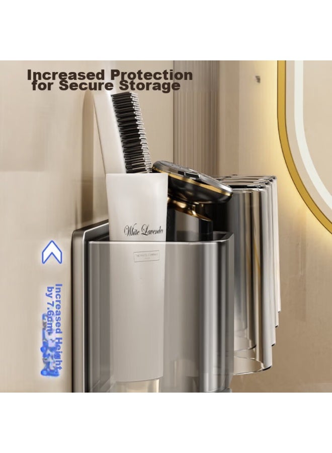Baihan Bathroom Toothbrush Holder, No Drilling Required, Toothbrush Cup Wall-mounted Mouthwash Cup, Electric Toothbrush And Toothpaste Hanger - Image 4