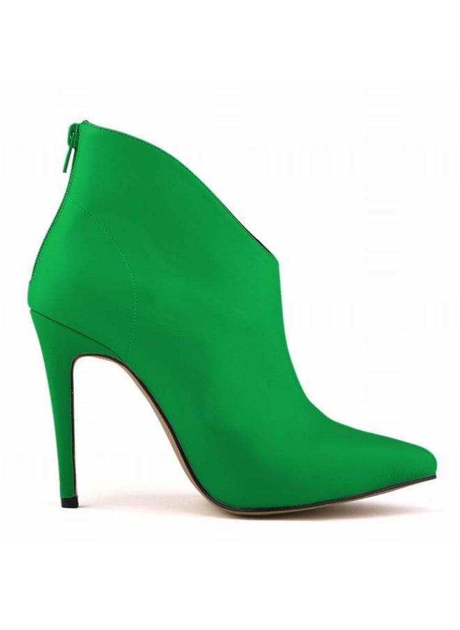 Loquat Fashion Pointed Toe Stiletto Boots 11cm Dark Green  - Image 2