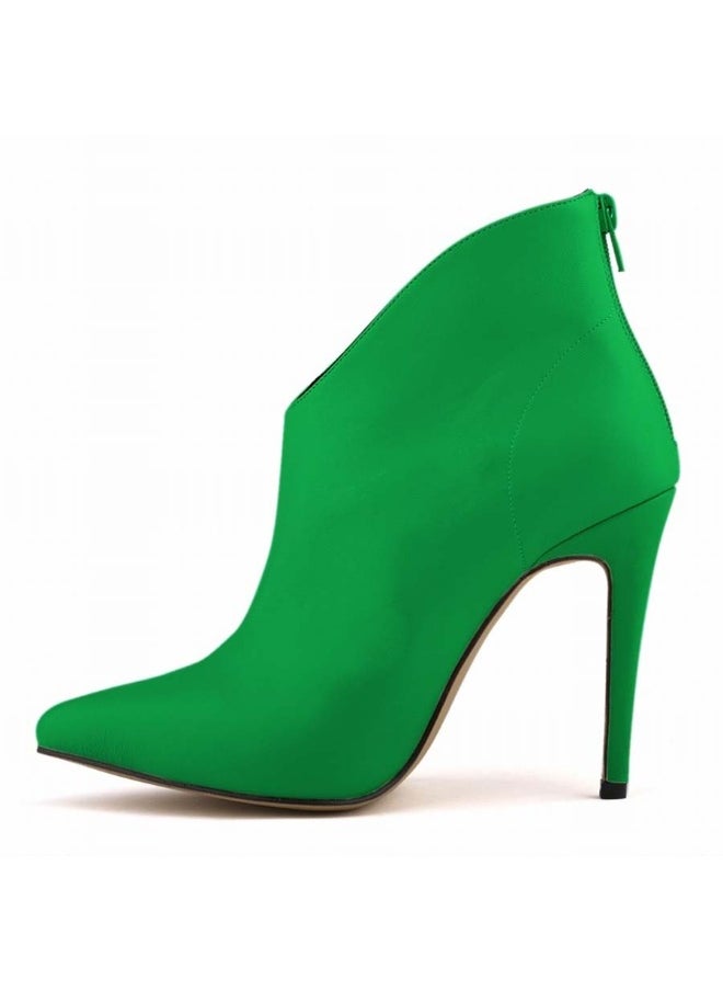 Loquat Fashion Pointed Toe Stiletto Boots 11cm Dark Green  - Image 1