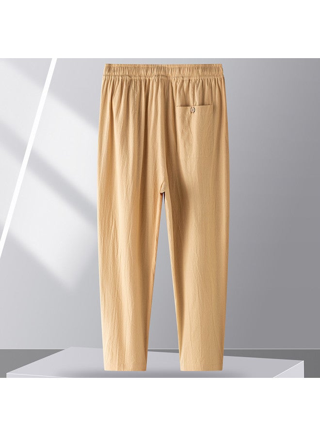 Fapai Men's Casual Pants Solid Color Easy Care Men's Casual Pants Men - Image 3