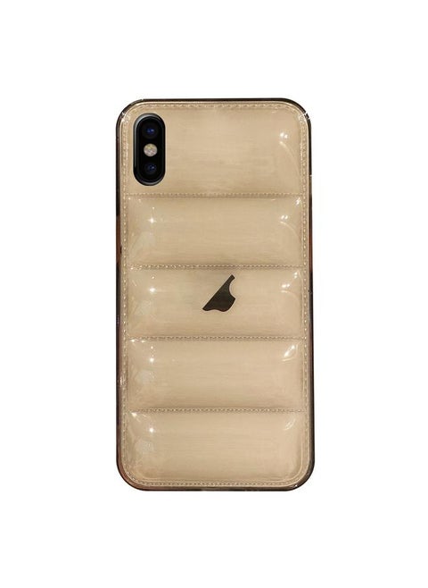 For iPhone XS Max Eiderdown Airbag Glossy TPU Phone Case(Transparent Black)