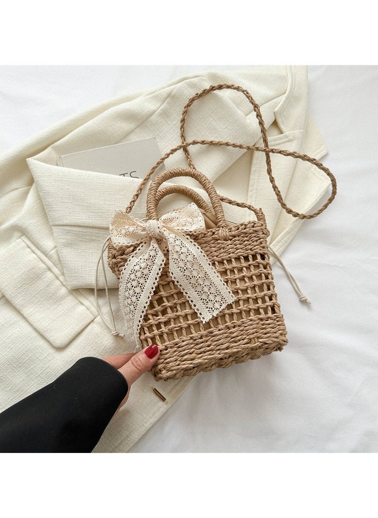 KUYING New Handmade Woven Straw Bag Fresh Handbag  - Image 1