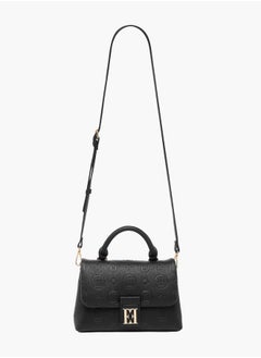 ELLE Women Monogram Embossed Satchel Bag with Top Handle and Detachable Strap  - Image 2