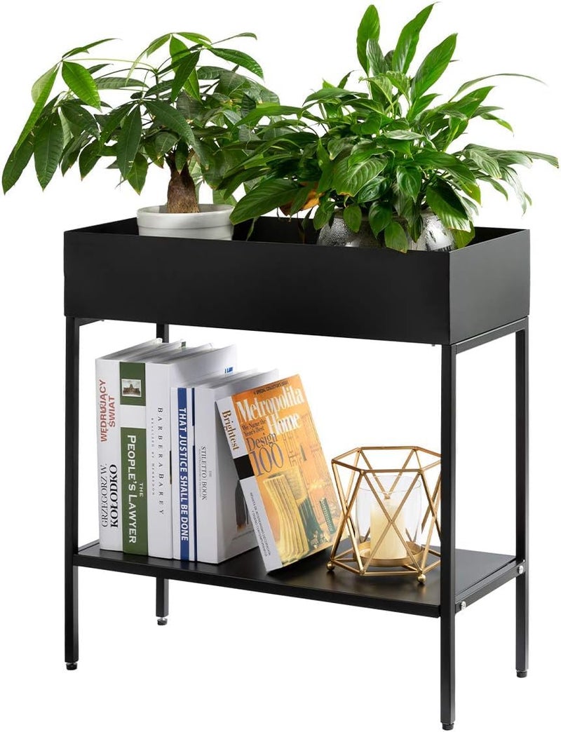 MILAD SAIFIX Metal Planter Box 2- Tier Elevated Outdoor Durable Raised Garden Planter For Herbs, Flowers & Vegetables - Stylish Plant Pots For Patio Decor & Backyard Gardening - Narrow Plant Stand - Image 1
