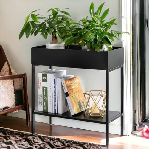 MILAD SAIFIX Metal Planter Box 2- Tier Elevated Outdoor Durable Raised Garden Planter For Herbs, Flowers & Vegetables - Stylish Plant Pots For Patio Decor & Backyard Gardening - Narrow Plant Stand - Image 5
