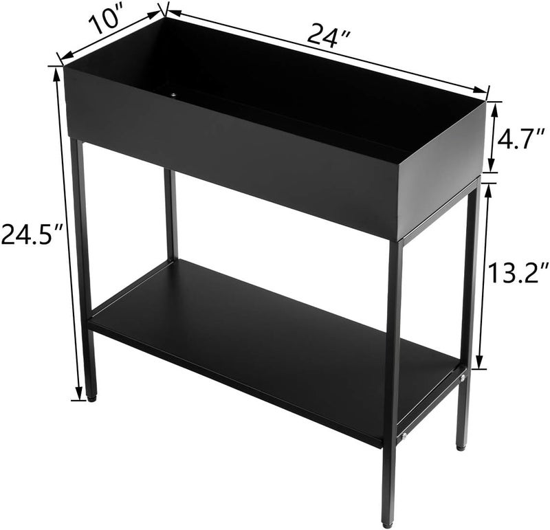 MILAD SAIFIX Metal Planter Box 2- Tier Elevated Outdoor Durable Raised Garden Planter For Herbs, Flowers & Vegetables - Stylish Plant Pots For Patio Decor & Backyard Gardening - Narrow Plant Stand - Image 4