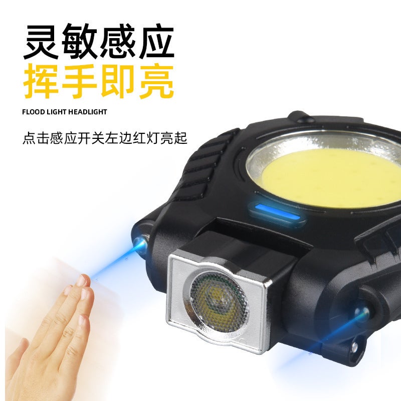 Inductive Cap Light Multifunction Mini Flashlight Portable Work Lamp G056-supreme black induction hat clip lamp