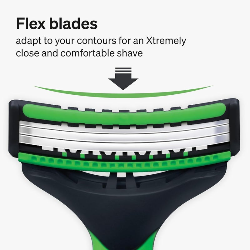 schick شيفك إكستريم 3 حساسة ماكينة حلاقة ثلاثية الشفرات القابلة للتصرف للرجال مع الألوة فيرا - عبوة 2+1 - Image 4