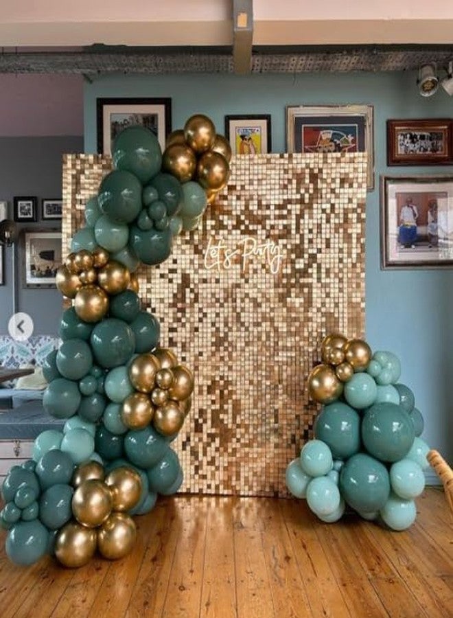 KATE Light Gold Shimmer Wall Backdrop Square Sequin Wall Panel Shimmer Backdrop Shimmer Panels Wall Backdrop Decoration for Birthday,Wedding,Anniversary,Party,24 Pcs - Image 3