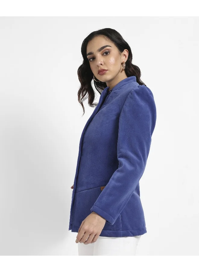 Pinacolada  Women's Navy Blue & Olive Green Zip-Front Jacket With Quilted Details  | Best Price UAE