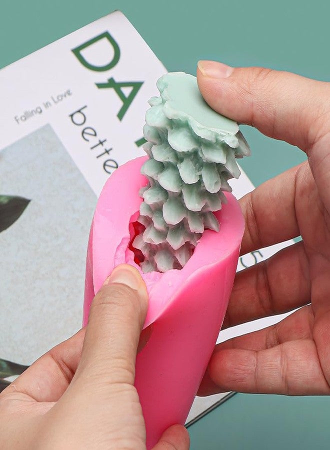 AUOCATTAIL 3D Christmas Tree Candle Christmas Party Silicone Mold Silicone Molds for Candle Making Xmas Pine Tree Silicone Soap Molds DIY Cake Decoration - Image 3