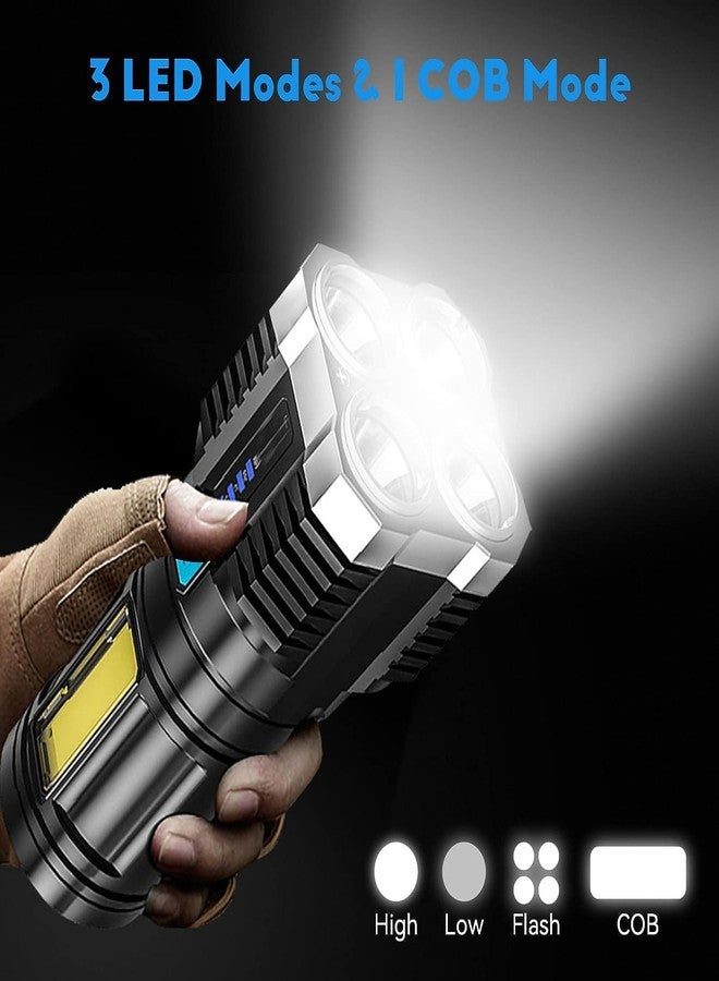 AANTAR Rechargeable Flashlight, Super Bright LED, 4 Modes, Waterproof, Black - Image 2